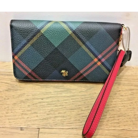 Ralph Lauren Clutch Wallet Bag Tartan/Red Limited Edition - Picture 1 of 8